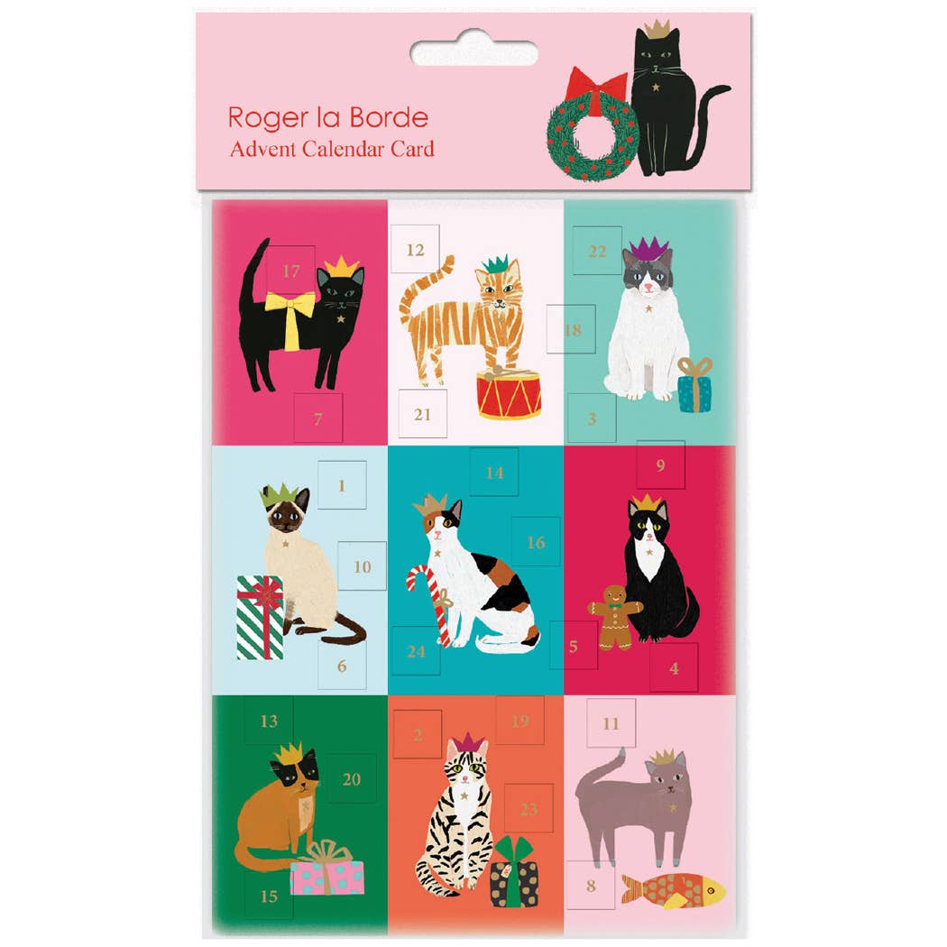 Festive Cat Advent Calendar Holiday Card