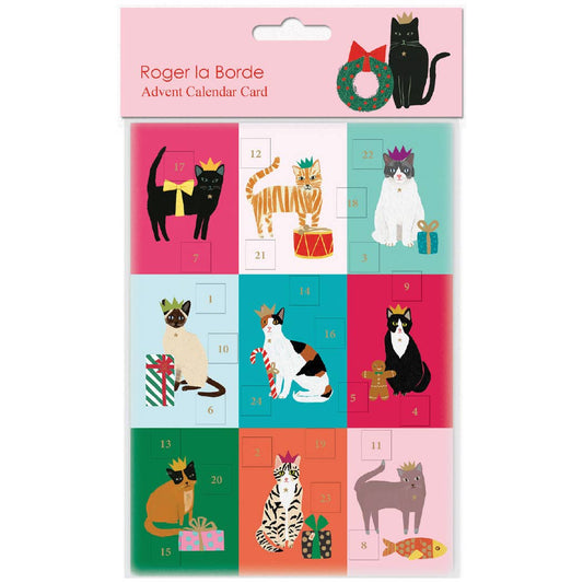 Festive Cat Advent Calendar Holiday Card