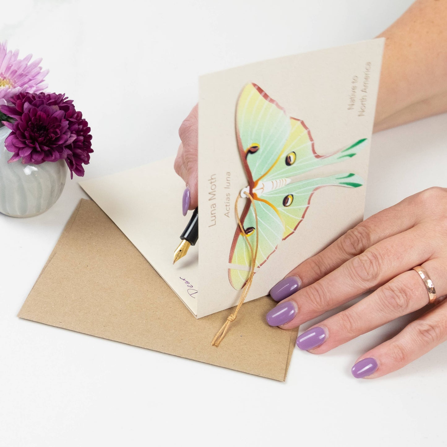 Luna Moth Ornament + Notecard
