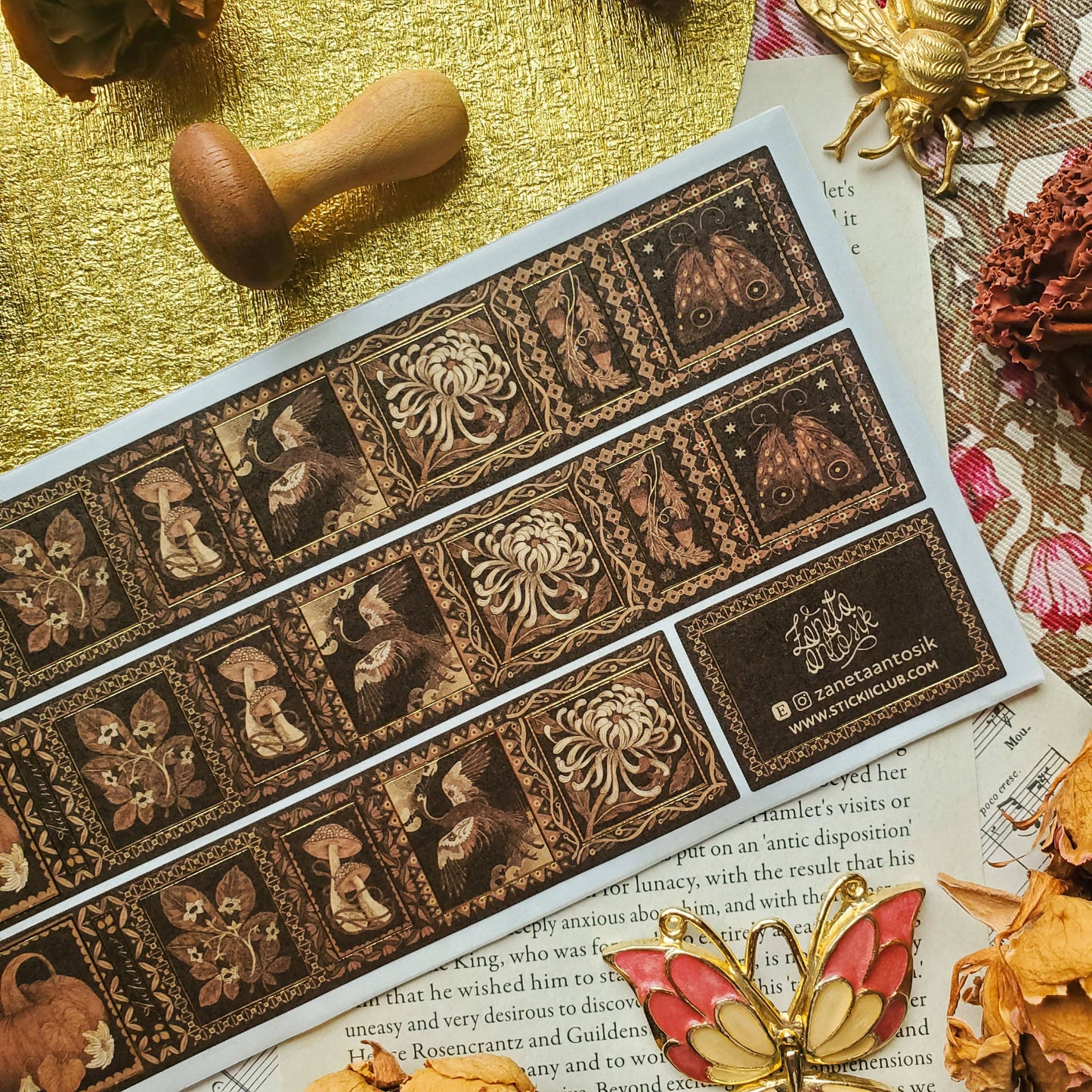Autumn in Gold Washi Sticker Sheet