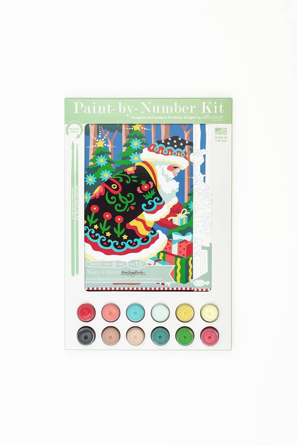 Folk Santa Mary Engelbreit Large PaintbyNumber Kit Allport Editions