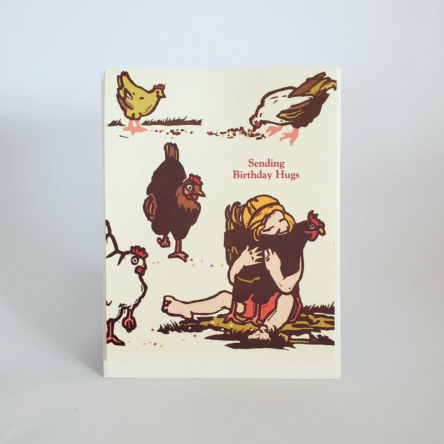 Hug Chicken Birthday Card