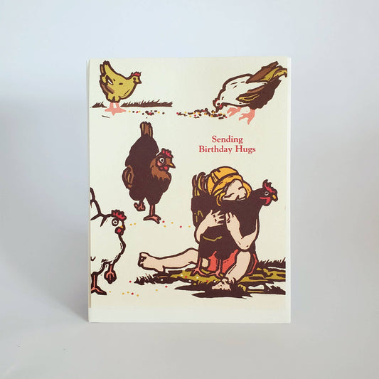 Hug Chicken Birthday Card