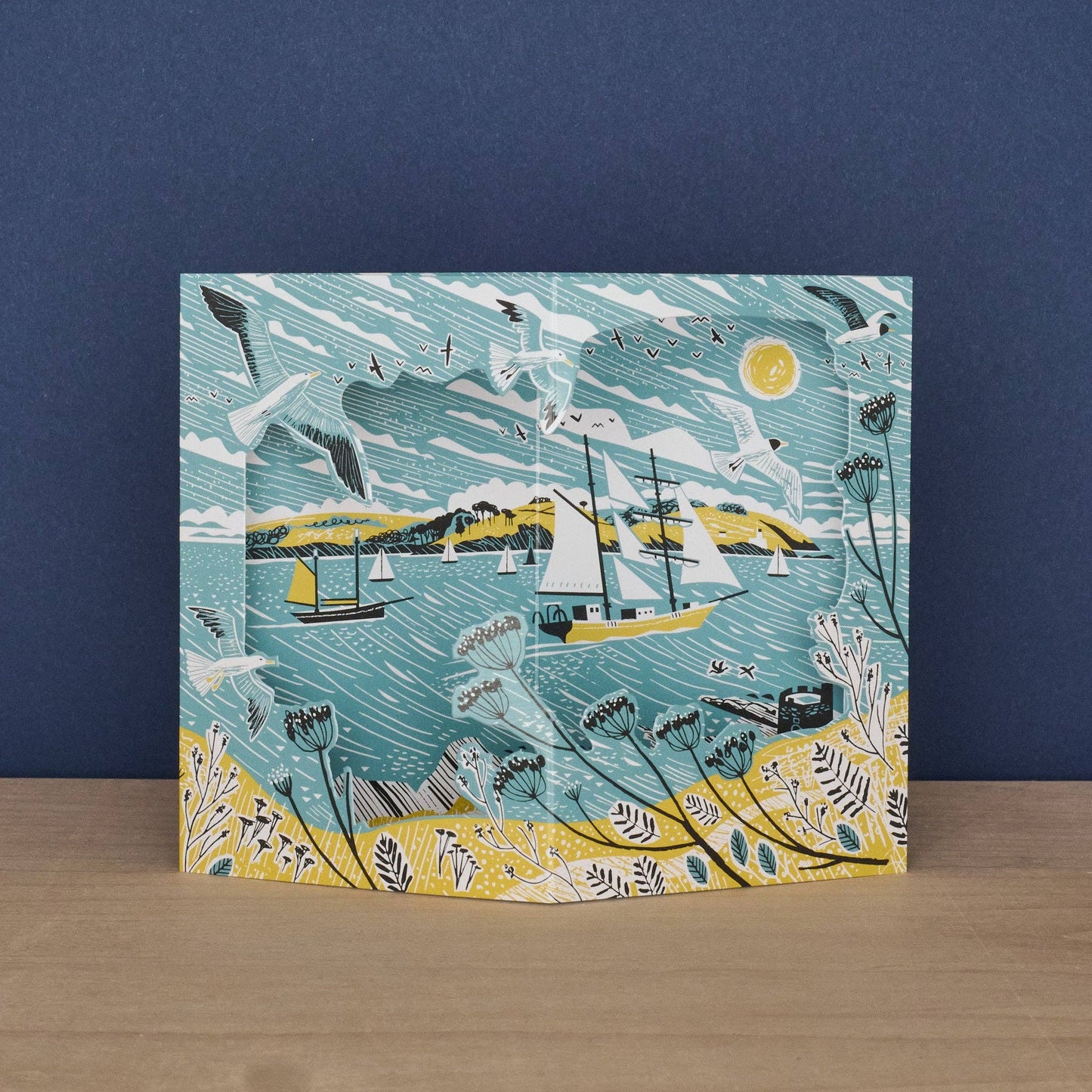 Tall Ships Die-Cut Card