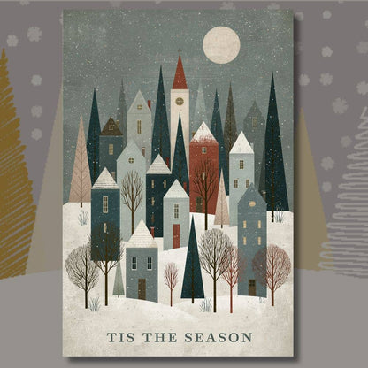 Winter Village "Tis the Season" Holiday Card