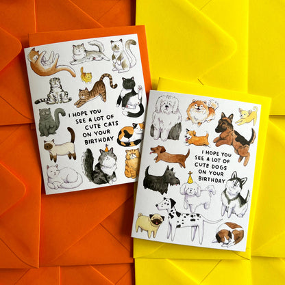 Hope You See a Lot of Cute Dogs Birthday Card