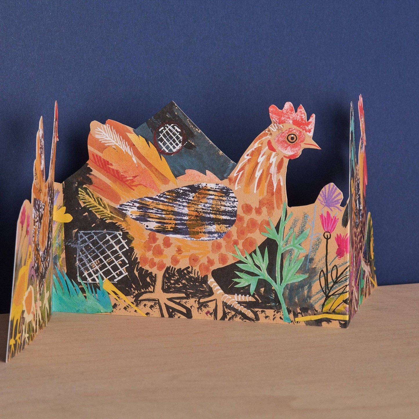 Three Fold Chickens Card