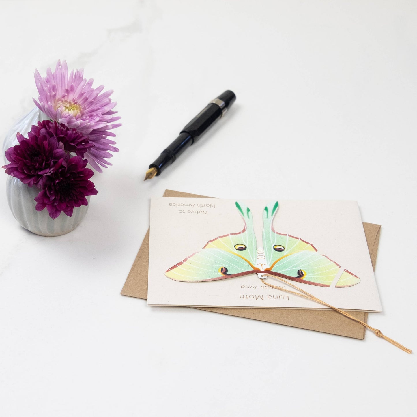Luna Moth Ornament + Notecard