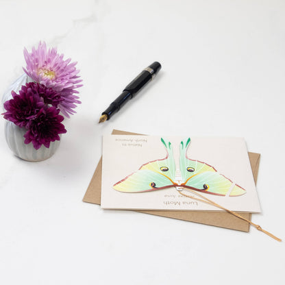 Luna Moth Ornament + Notecard