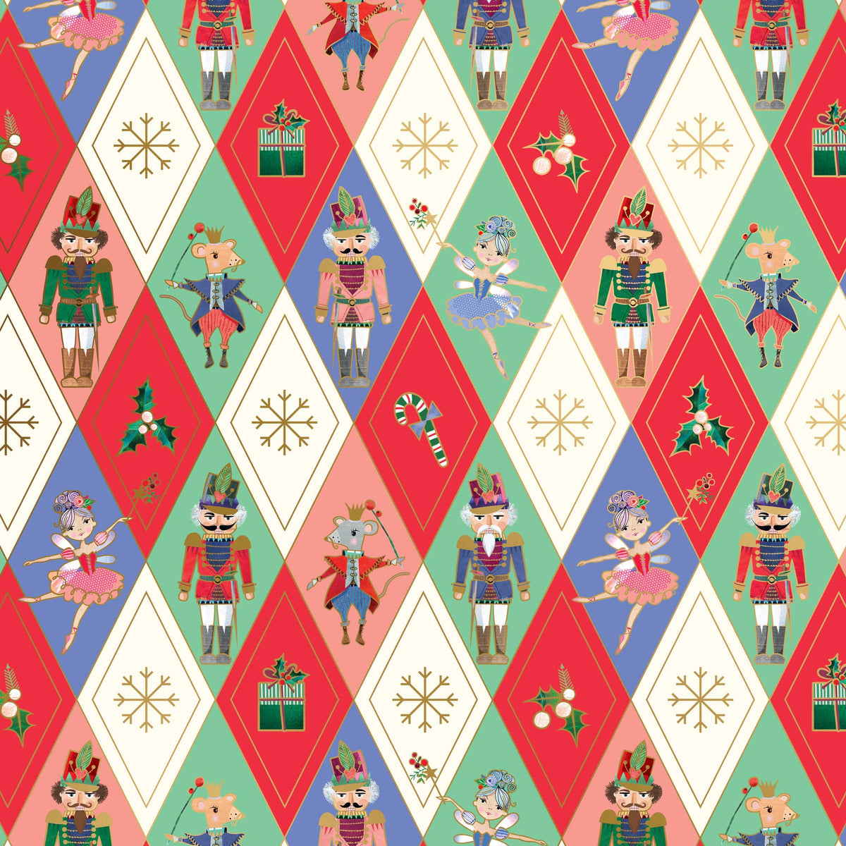 Harlequin Nutcracker Jumbo Gift Wrap Paper, 2 Rolls