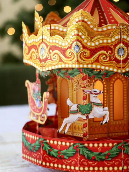 Christmas Carousel Holiday Pop-Up Card