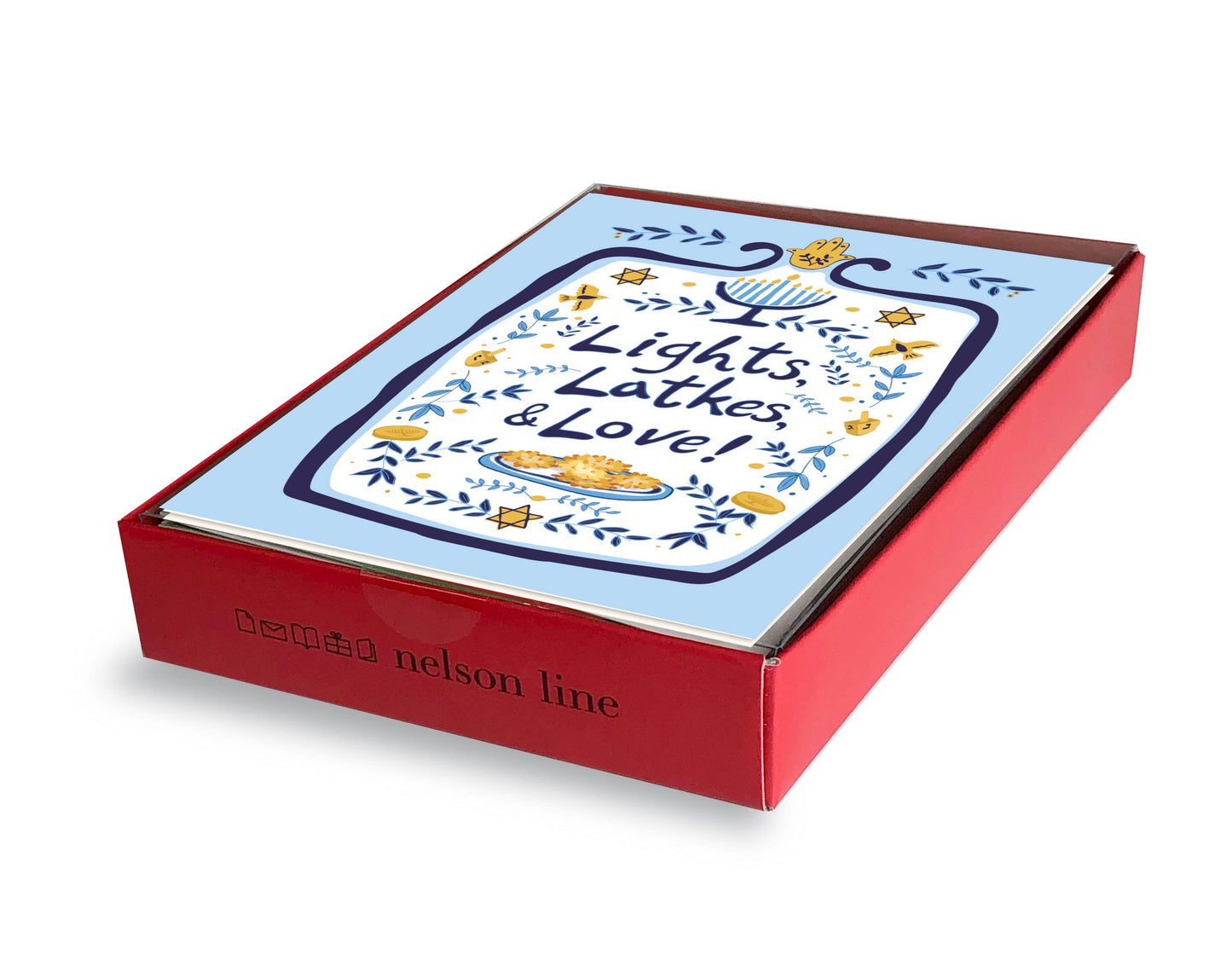 Lights, Latkes, & Love Hanukkah Card