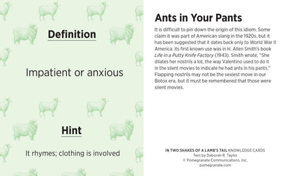 In Two Shakes of a Lamb's Tail: A Quiz Deck of Curious Sayings Knowledge Cards