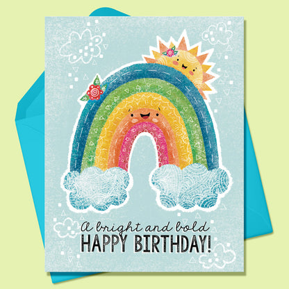 Rainbow Bright and Bold Card & Glitter Sticker Set