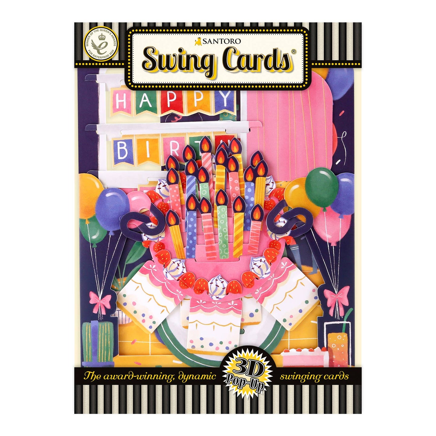 3D Pop-Up Swing Celebrations Birthday Card