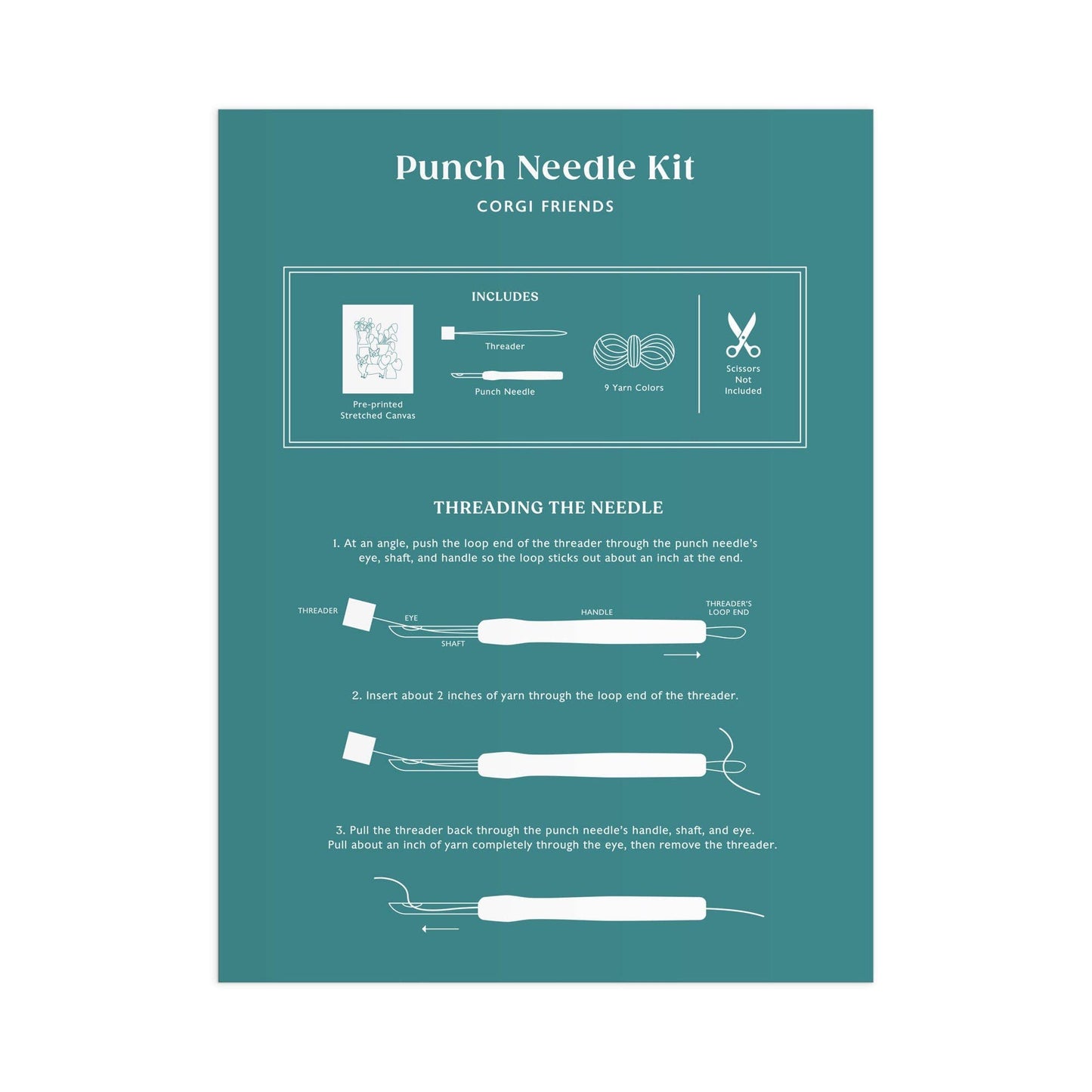 Corgi & Friends DIY Punch Needle Kit