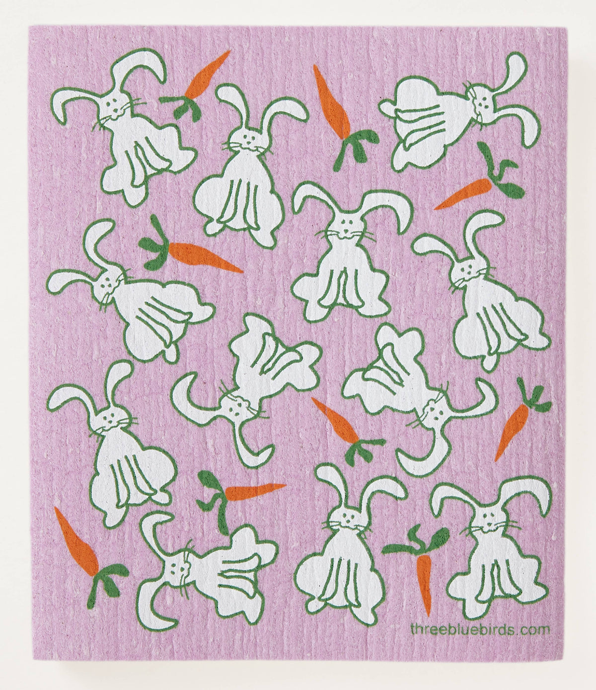 Bunnies on Rose Swedish Dishcloth
