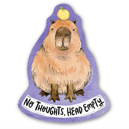 No Thoughts, Head Empty Capybara Sticker
