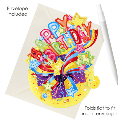 3D Pop-Up Pirouette Shooting Stars Birthday Card