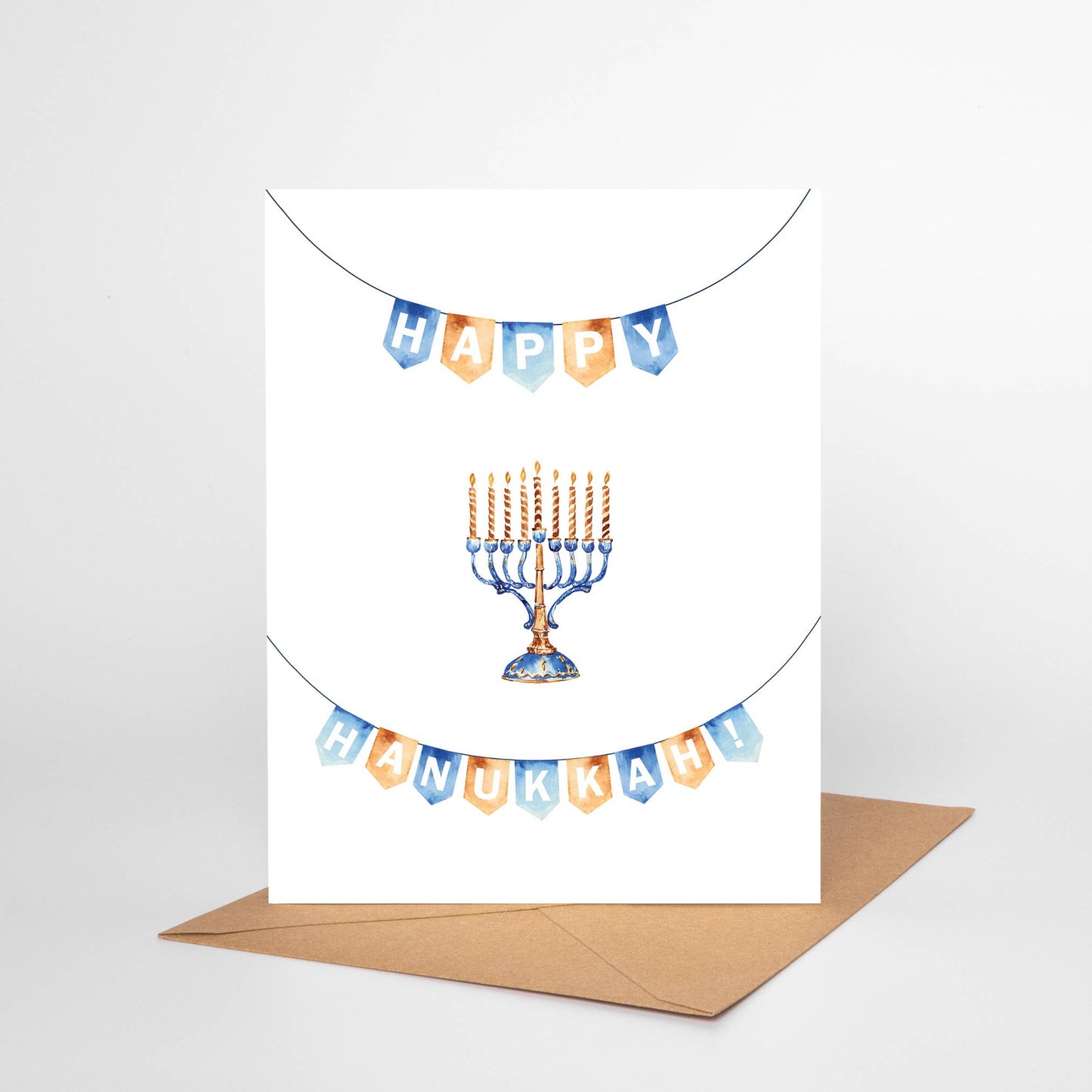 Menorah & Banner Hanukkah Card