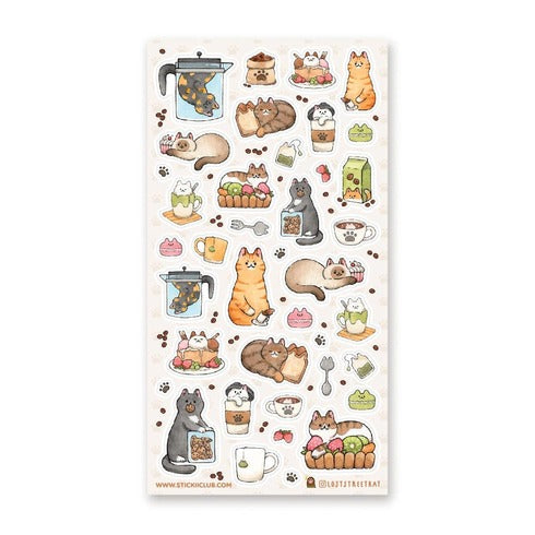 Cat Cafe Stickers, 2 Packs