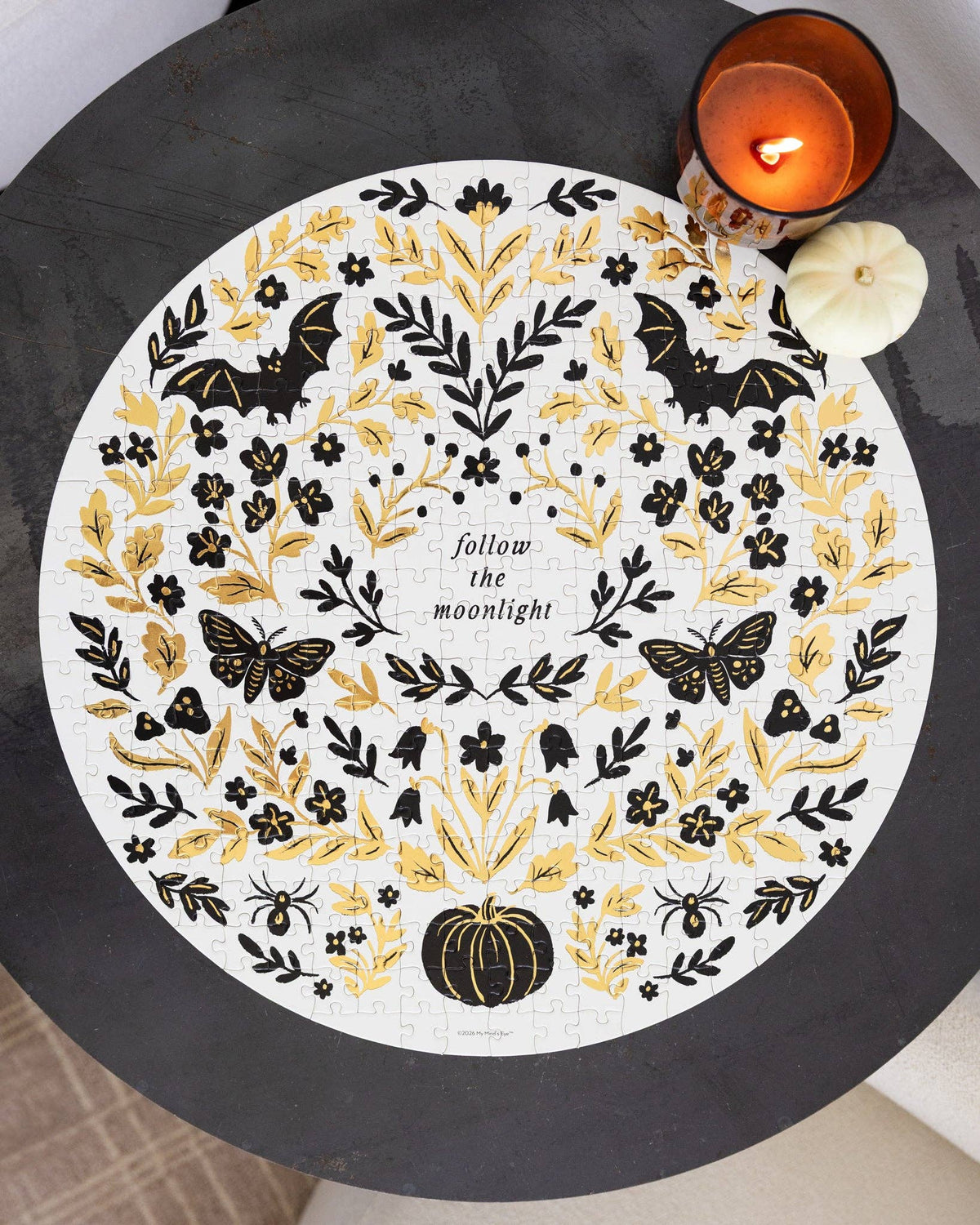 Round Moonlight Gold Foil 300 Piece Puzzle