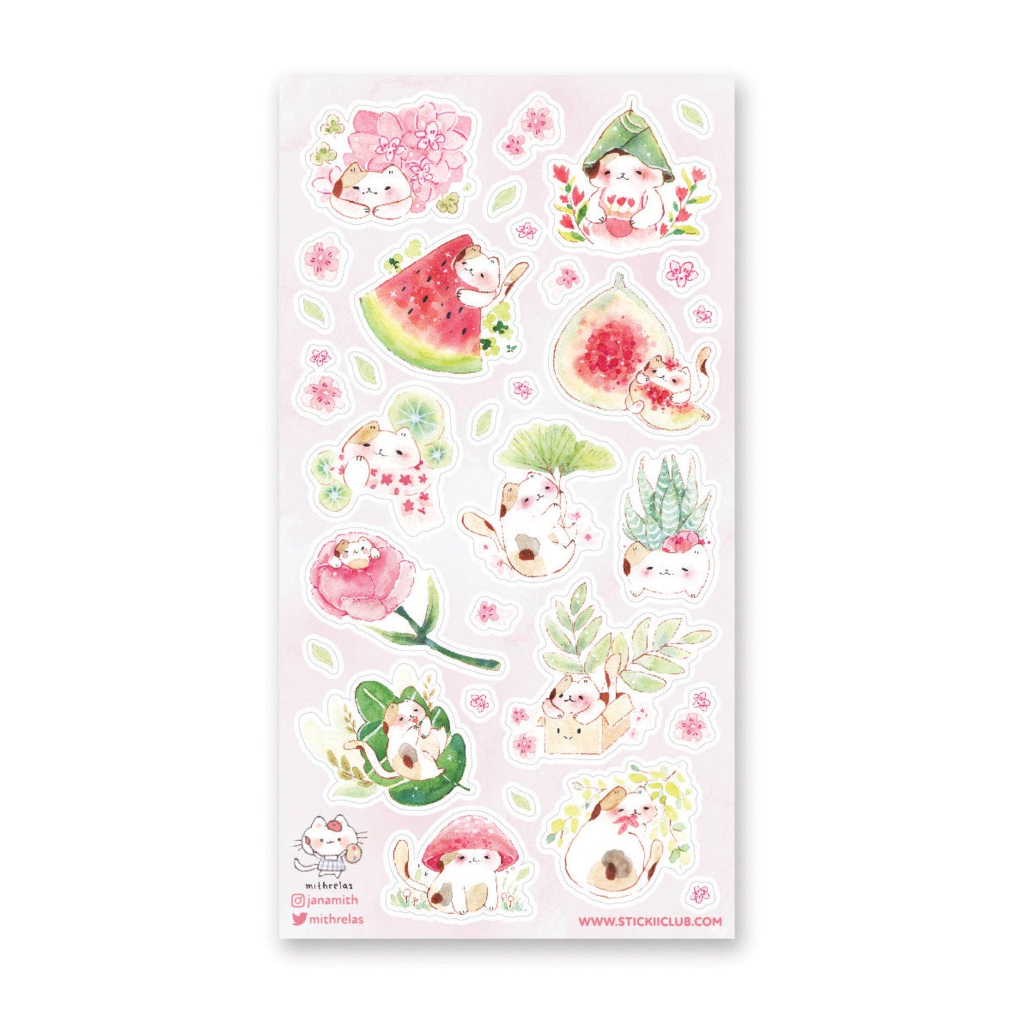 Playful Pastel Kitties Sticker Sheet