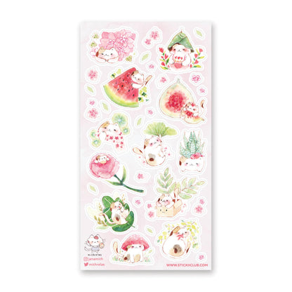 Playful Pastel Kitties Sticker Sheet