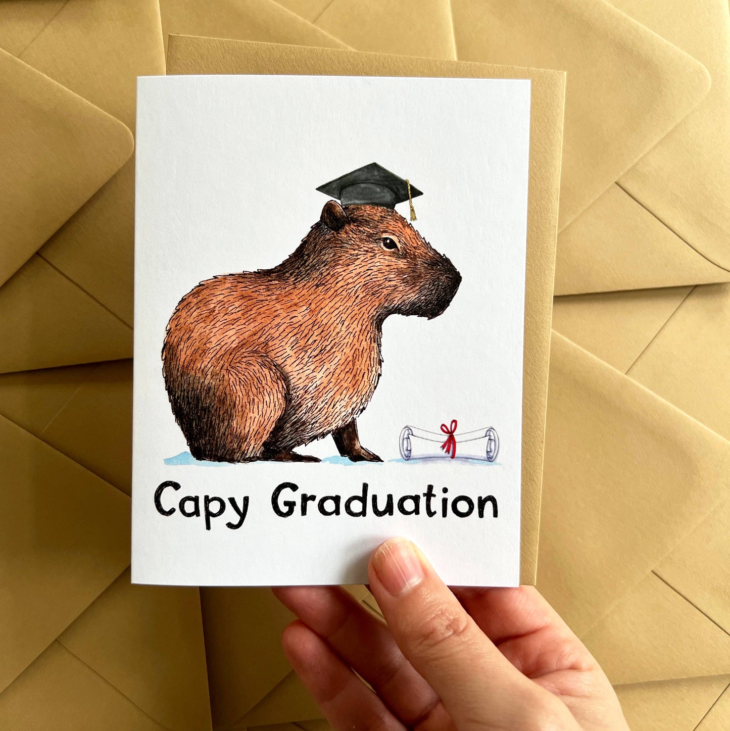 Capybara Graduation Card