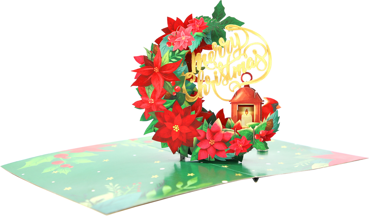3D Pop-Up Christmas Lantern Holiday Card