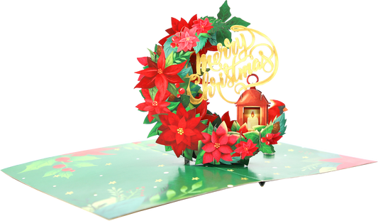 3D Pop-Up Christmas Lantern Holiday Card