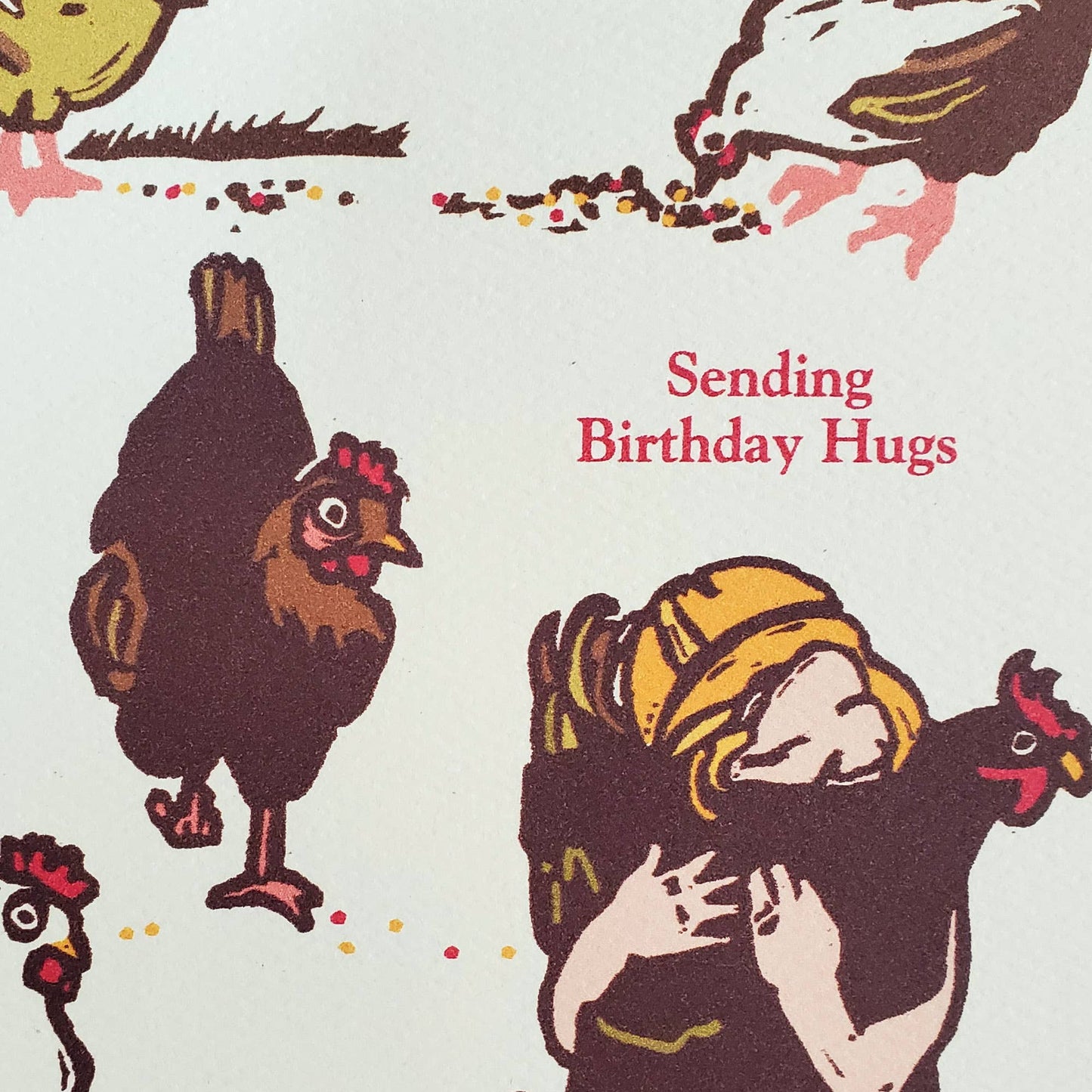Hug Chicken Birthday Card