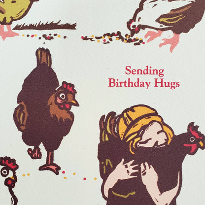 Hug Chicken Birthday Card