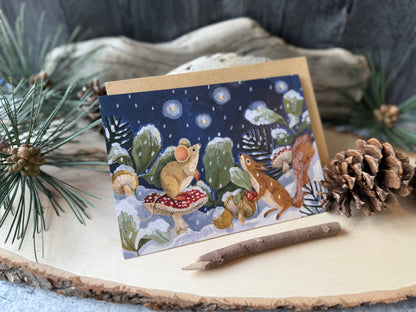 Mushroom Snow Boxed Holiday Cards
