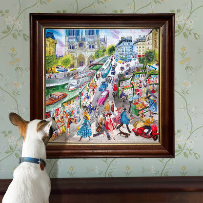 Paris Bookseller 1000 Piece Square Puzzle