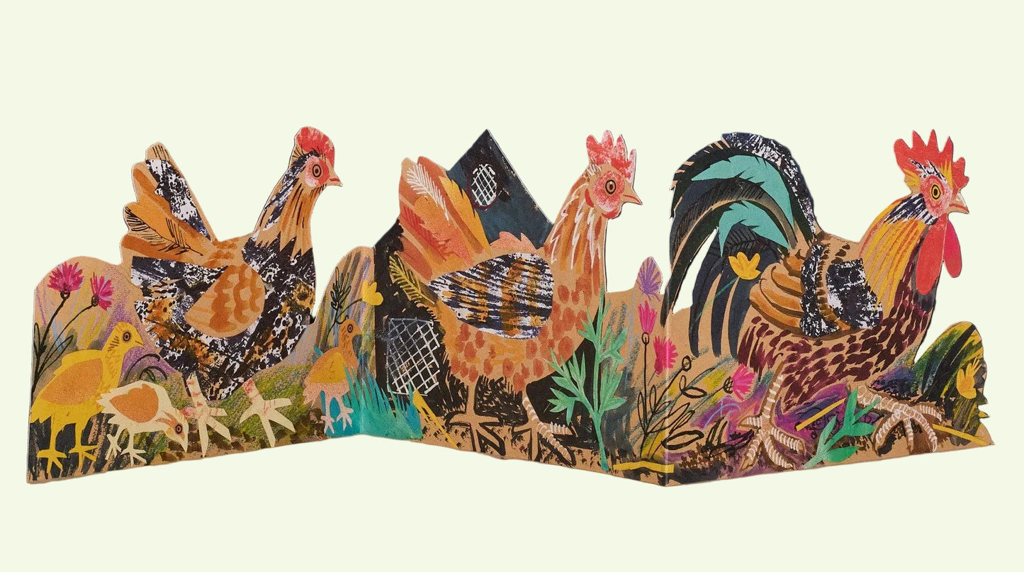 Three Fold Chickens Card