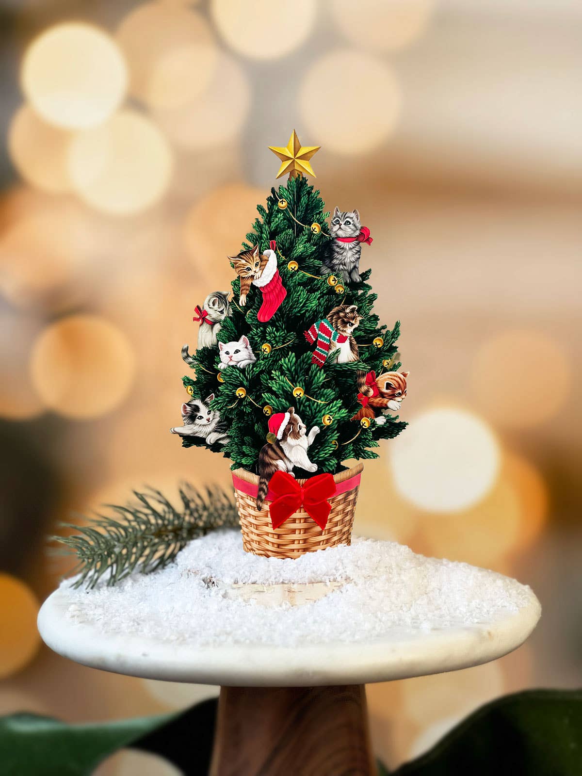 Meowy Christmas Tree Holiday Pop-Up Card