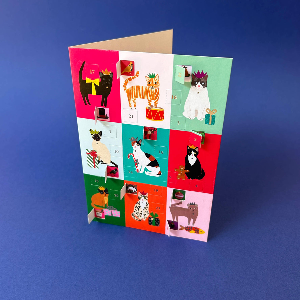 Festive Cat Advent Calendar Holiday Card