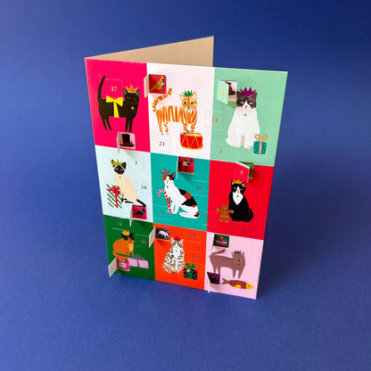 Festive Cat Advent Calendar Holiday Card