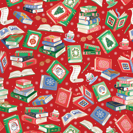 Santa's Library Jumbo Gift Wrap Paper, 2 Rolls