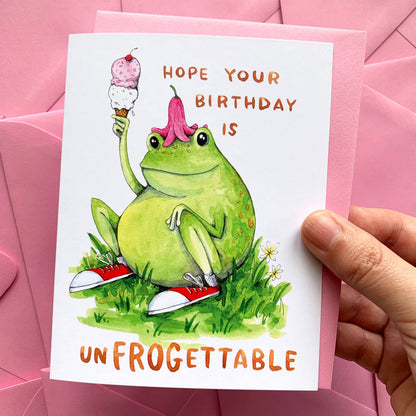 Unfrogettable Frog Birthday Card
