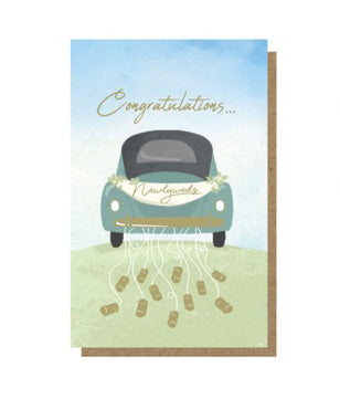 Just Married Expanding Wedding Card