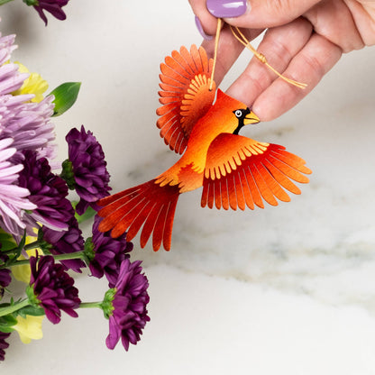 Cardinal Bronze Ornament + Notecard