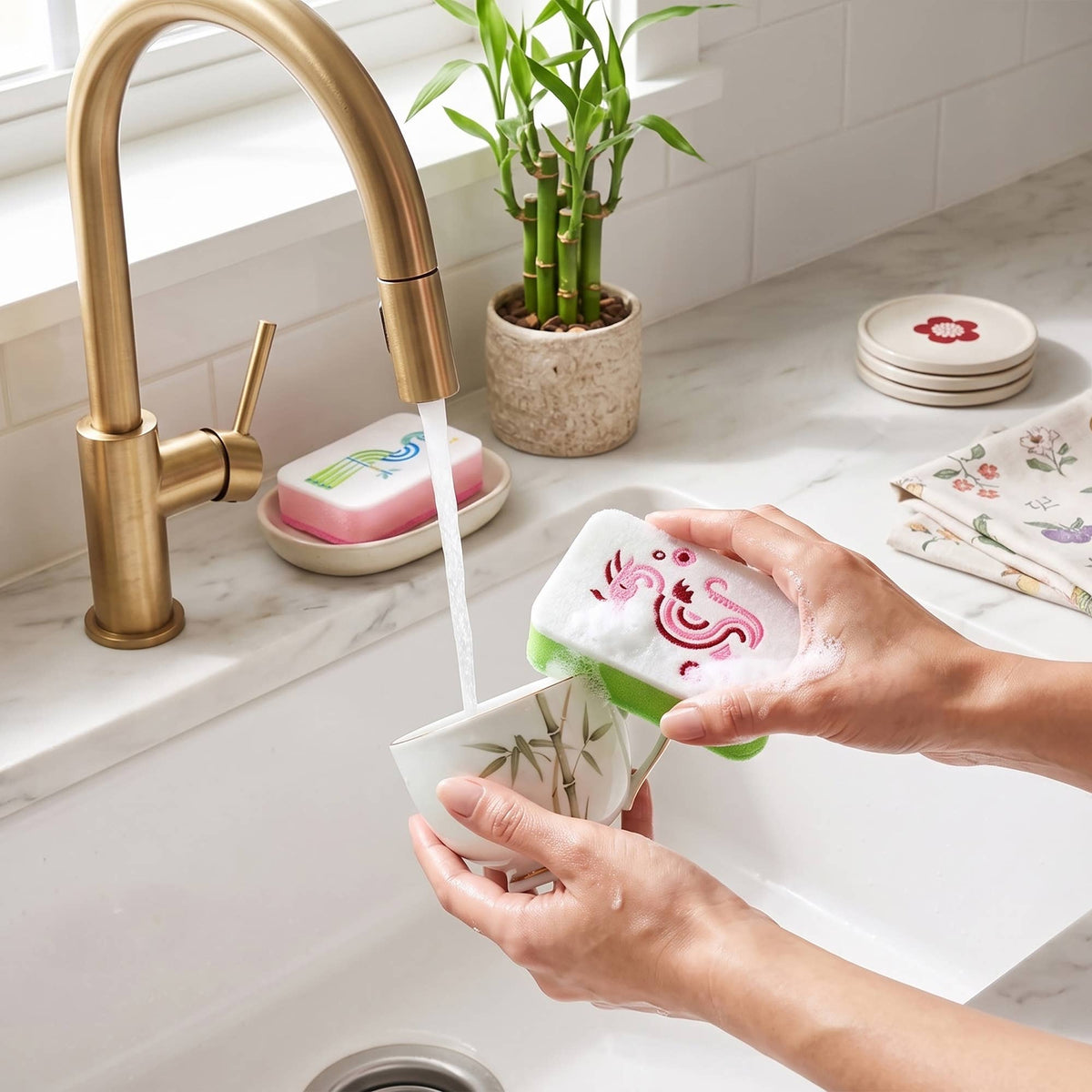 Play Dirty: Mahjong Tile Kitchen Sponges