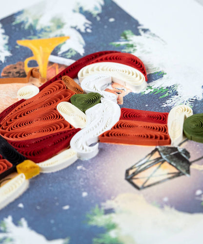 Quilled Vintage Santa Holiday Card