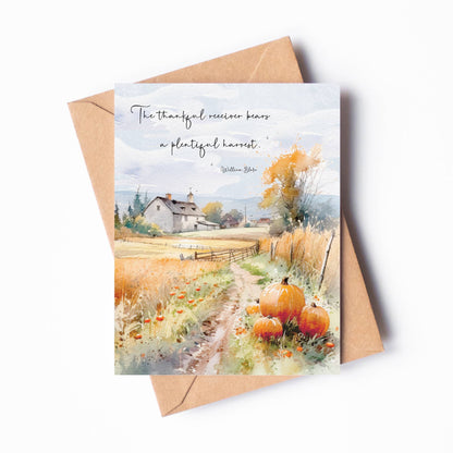 Pumpkin Fields Thanksgiving Card