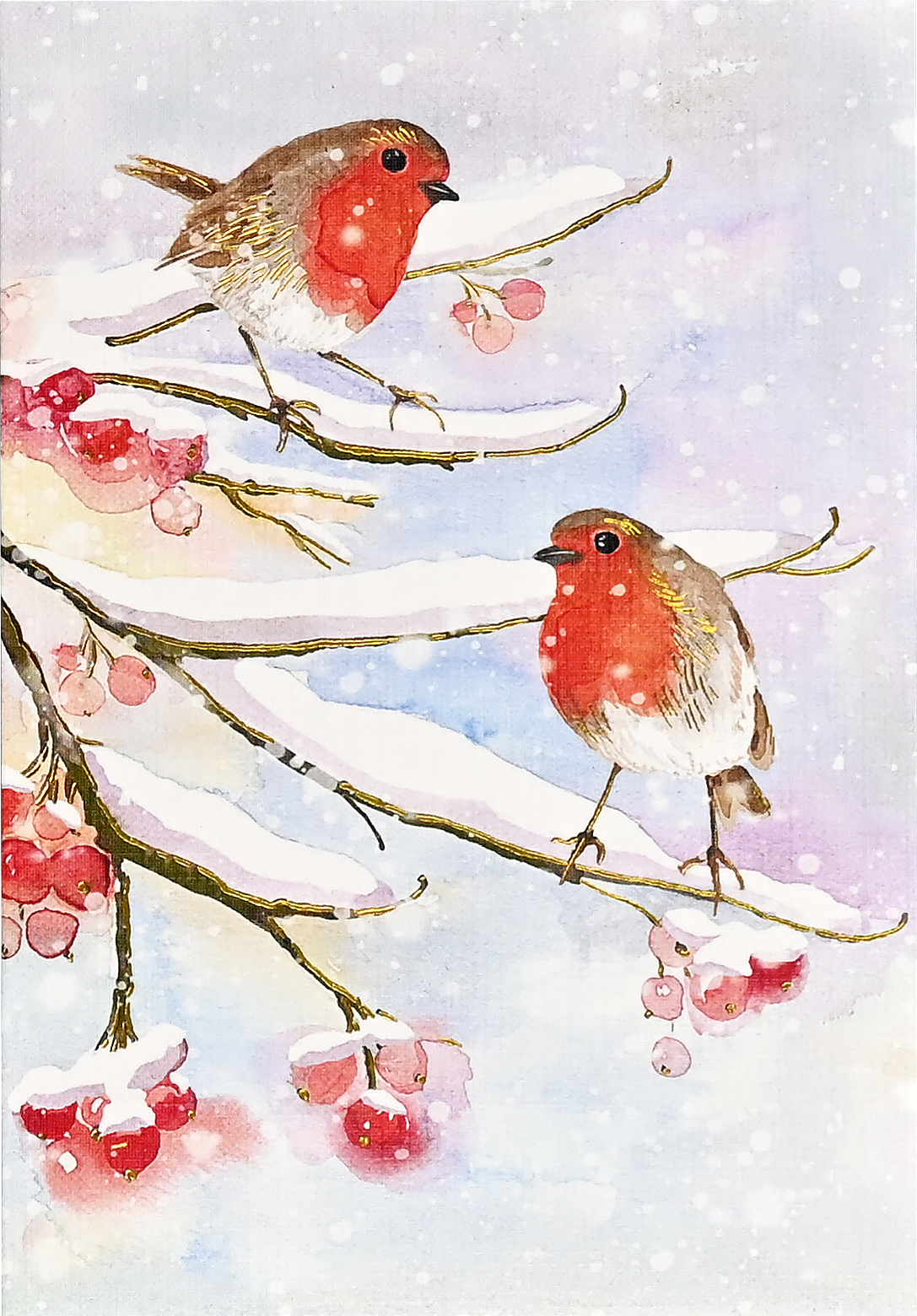 English Robins in Snow Small Boxed Holiday Cards