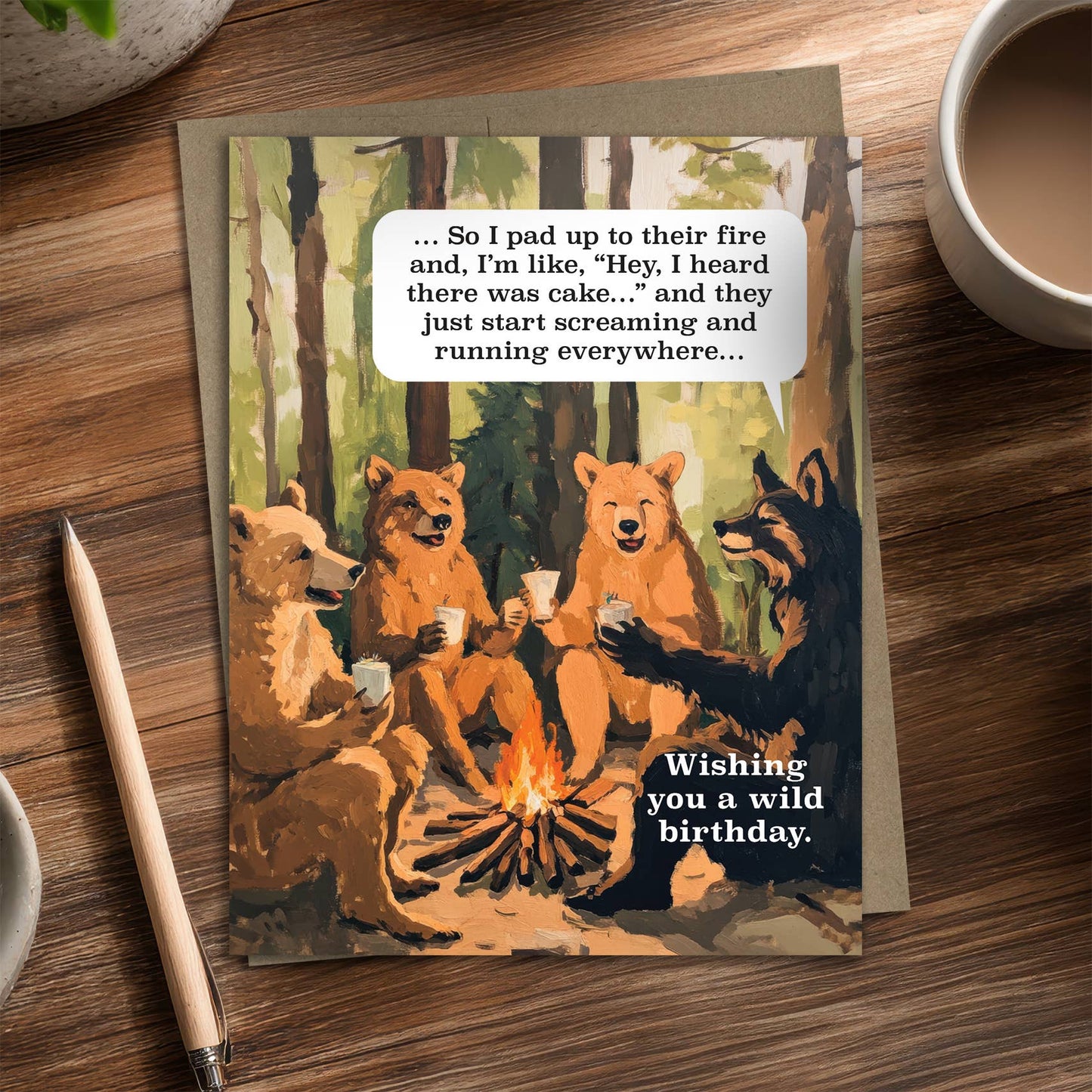 Campfire Bears Birthday Card