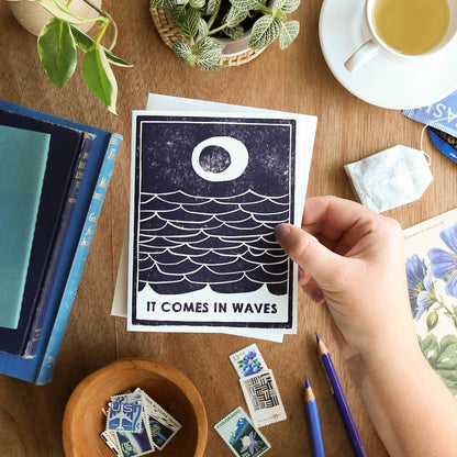 Comes In Waves Sympathy Card