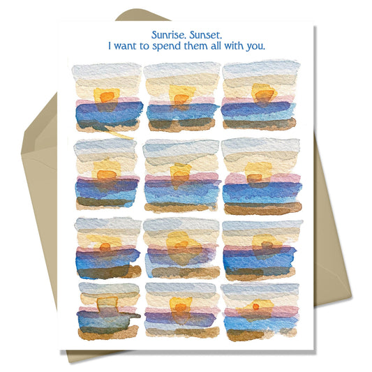Sunrise Sunset Anniversary Card